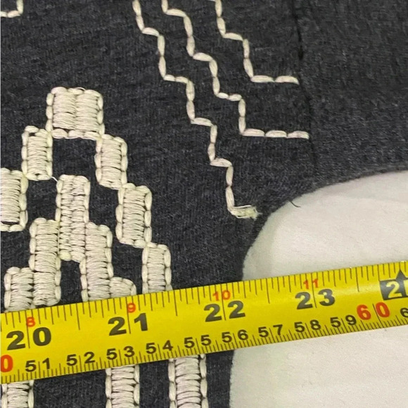 Lucky Lotus knitwear ethnic aztec pattern embroidered open front  cardigan - Picture 9 of 11